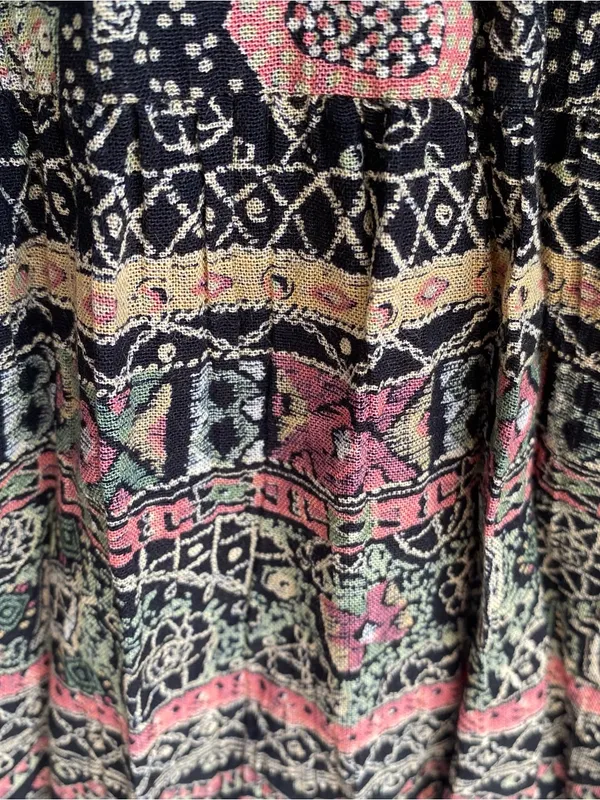 Vintage 90s Casual Corner mixed print boho granola witchy skirt matching set M - Image 3