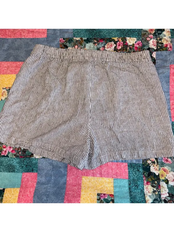 J.Crew $60 Womens M Striped 55% Linen Blend Comfort Lounge Casual Shorts Medium - Image 5