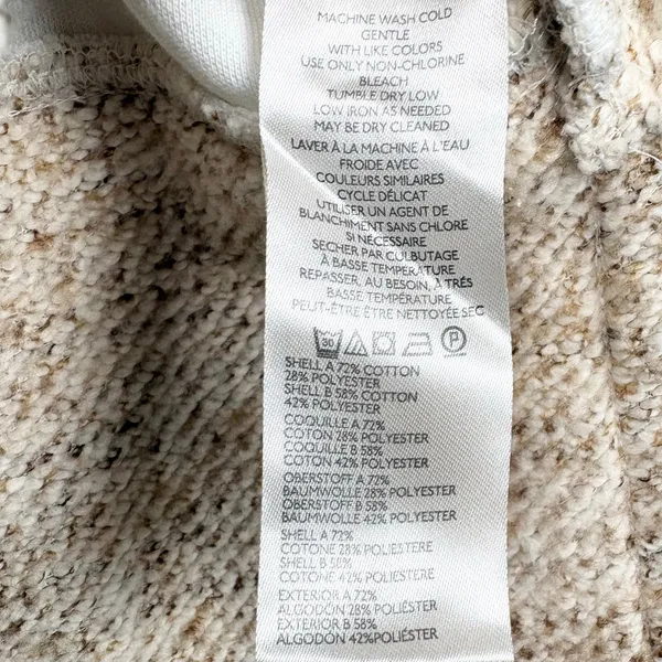Anthropologie Daily Practice Cotton Mock Neck Sweatshirt Ivory Size Small - Image 9