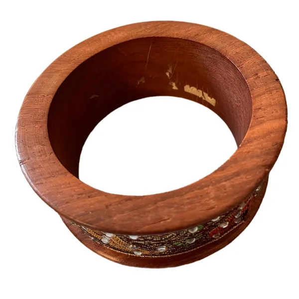 Paisley Ribbon Wooden Bangle Boho Bracelet - Image 4