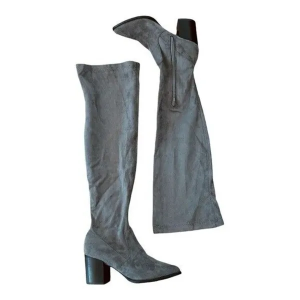 DOLCE VITA Tabbie Suede Over The Knee Gray Block Heel Boot Size 6 - Image 10