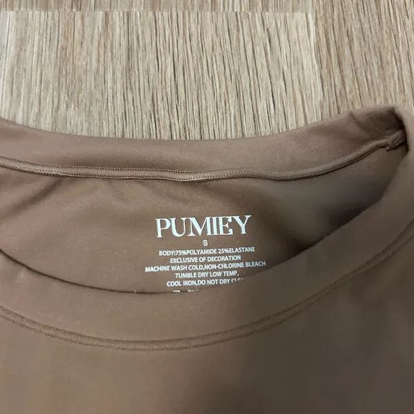 Long sleeve fitted top Brown - Image 2