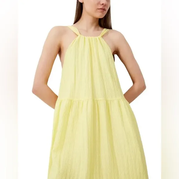 NWT french connection aleska textured dress - lemon gelato Large - Image 6