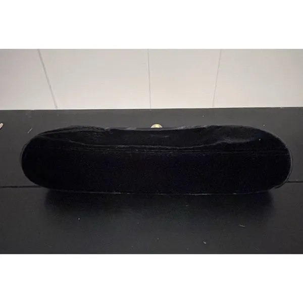 Banana Republic Black Satin Clutch Kiss Lock Evening Bag Chain Strap Purse - Image 4