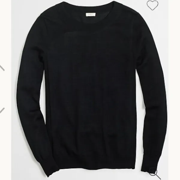J. Crew Factory Women's Size XS Sawyer‎ Sweater Crewneck Black Merino Wool E0022 - Image 2