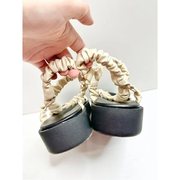 Circus by Sam Edelman Harlene Cream Ruched Scrunchie Platform Sandals 8 - Image 6
