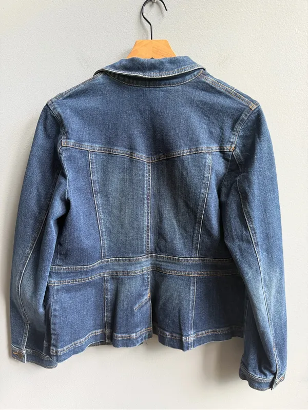 Ann Taylor LOFT Women's Blue Stretch Denim Jean Jacket Size 10 - Image 5