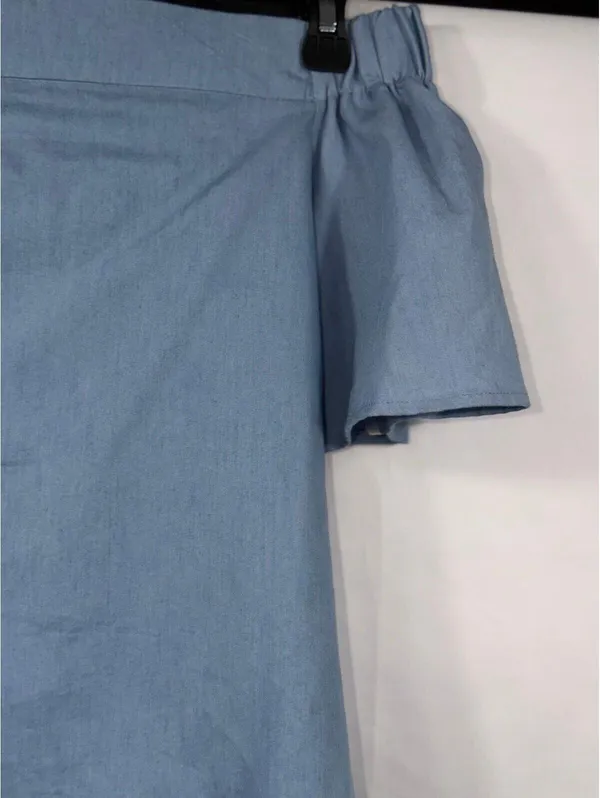 Iris Light Blue Off Shoulder Top Size Medium - Image 3