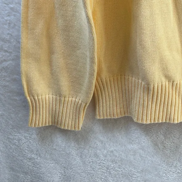 Croft & Barrow Womens Pale Yellow Turtleneck Knit Sweater NWT Size Large - Image 3