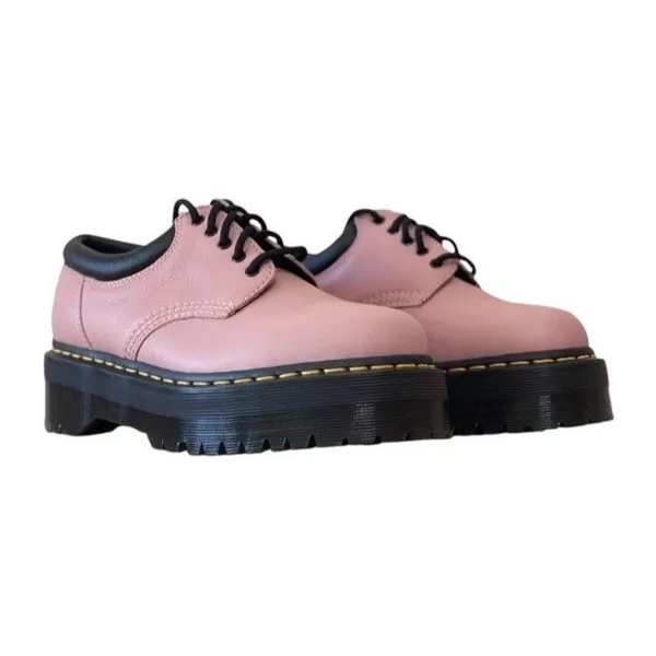 NEW Dr Martens 8053 Quad Jadon Women 6 Pink Leather Platform Pisa Oxford Black - Image 8