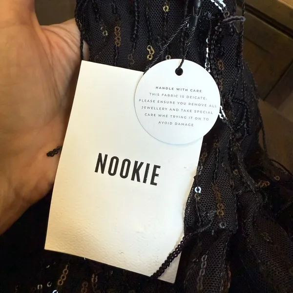 NWT‎ Nookie Karma Strapless Black Sequin Gown XS - Image 6