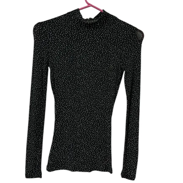 Newport Starry Night Mock Neck Long Sleeve Lightweight Bodycon Nylon Top Small - Image 6