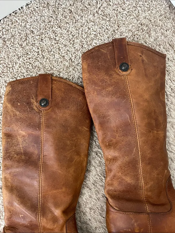 Frye Cara Boots in Cognac Leather - Size 6.5 B - Image 9