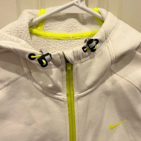 Nike‎ Therma-FIT Hoodie Women's Large White Full Zip Athletic Sweatshirt - Image 4