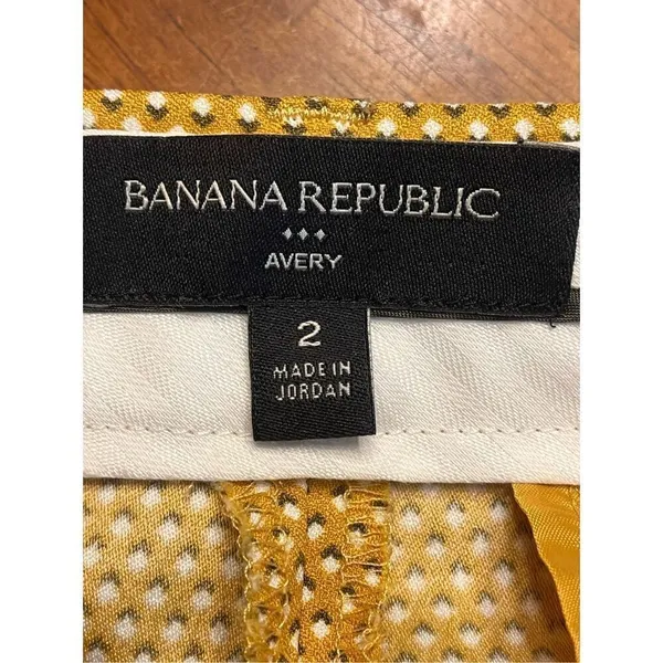 Banana Republic avery pants gold geometric design size 2 (3726) - Image 6