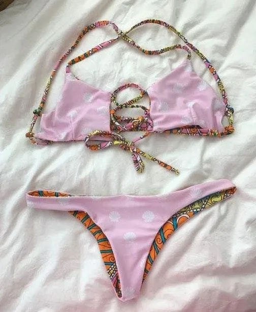 Pink Patterned Bikini - Image 2