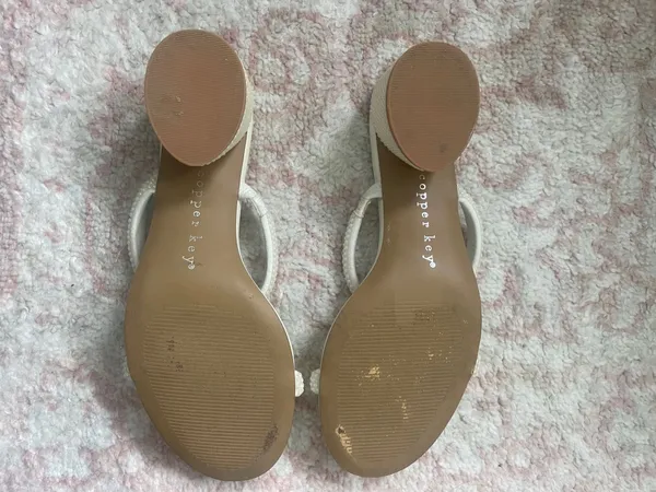 Nordstrom white pearl heels - Image 4