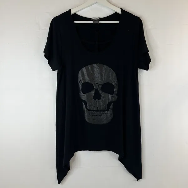 Hot Topic Size S Glitter Skull & Strappy Front Whimsigoth Goth Grunge Punk Emo - Image 3