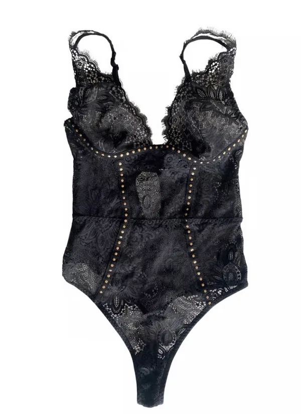 Victoria's Secret Black Rivet Bodysuit - Image 9