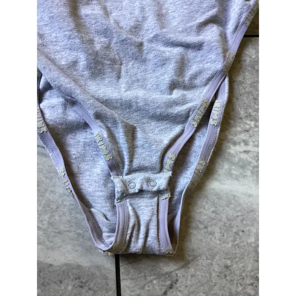SKIMS Cotton Logo Bodysuit Light Heather Grey 3X Adjustable Straps Snap - Image 5