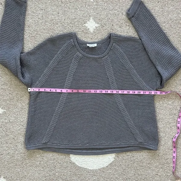 Helmut Lang Gray Plov Open Knit Fine Cord Pullover Sweater Small - Image 2