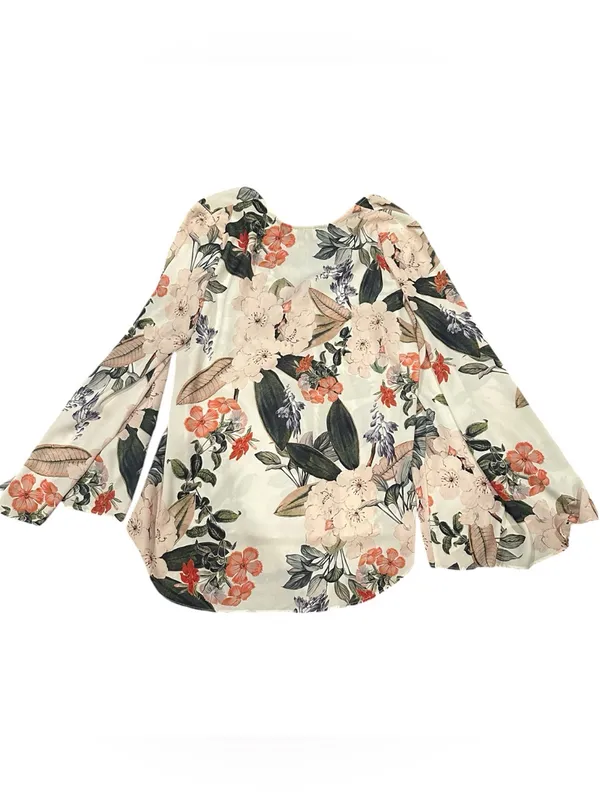 show me your mumu hippy dippy boho bell sleeve tunic floral pullover blouse M - Image 4