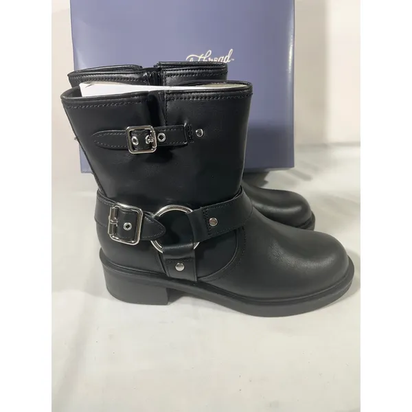 Universal Threads Conner Faux Leather Buckle Moto Boots Memory Foam Black Sz 9 - Image 3
