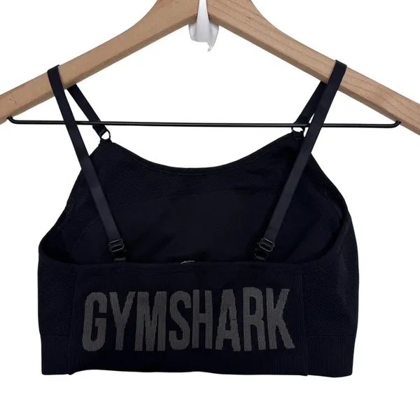 Gymshark Flex Strappy Sports Bra Black Gray Size Small - Image 4