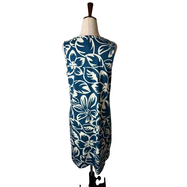 Natural Reflections Tank Dress Women Small Blue NWT Floral Everyday Knit‎ Mini - Image 3