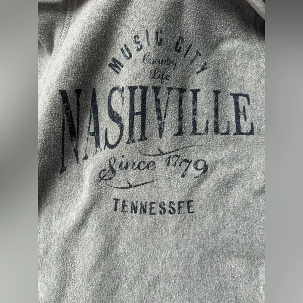 Nashville Gray Hooded Sweatshirt Dress, Medium - Image 3