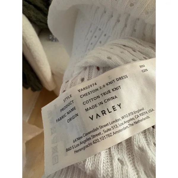 Varley Cheston Relaxed Knit Dress Midi In White Size Small - Image 6