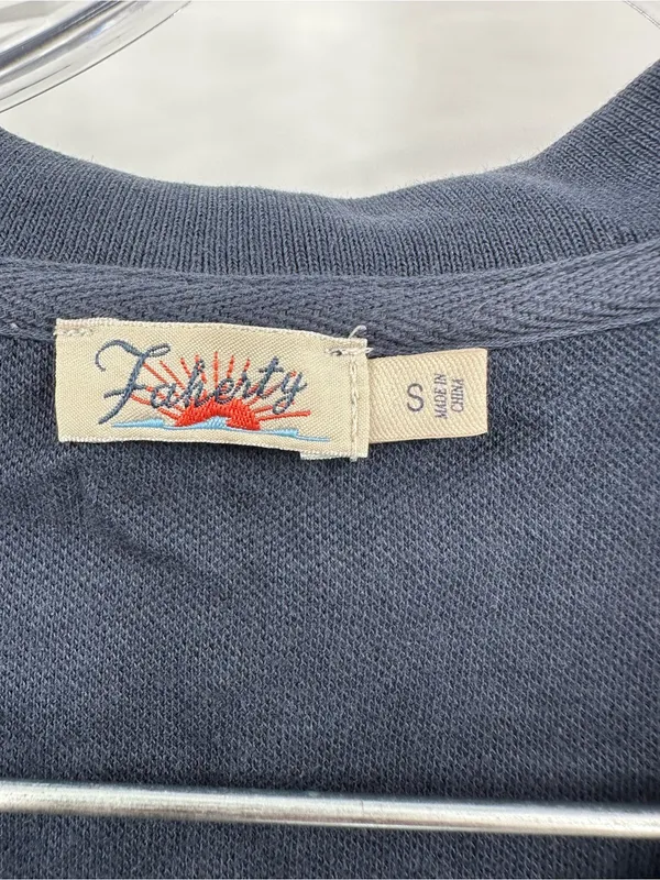 Faherty Women's Navy Blue Sunwashed Pique‎ Polo Dress Size Small - Image 4
