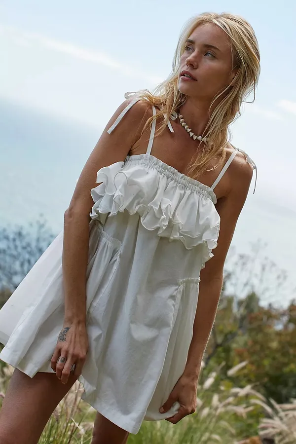Free People NWT White Have A Thing For You Mini Dress. Size Medium - Image 5