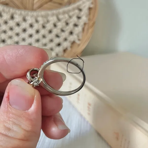 Love Knot Silver Diamond Ring Vintage Bow Pave Inset Promise Engagement Classic Jewelry - Image 9