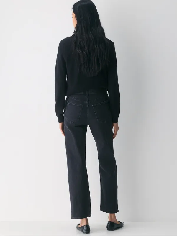 Aritzia Denim Forum Black The Arlo High Rise Straight Jeans Size 28 - Image 2