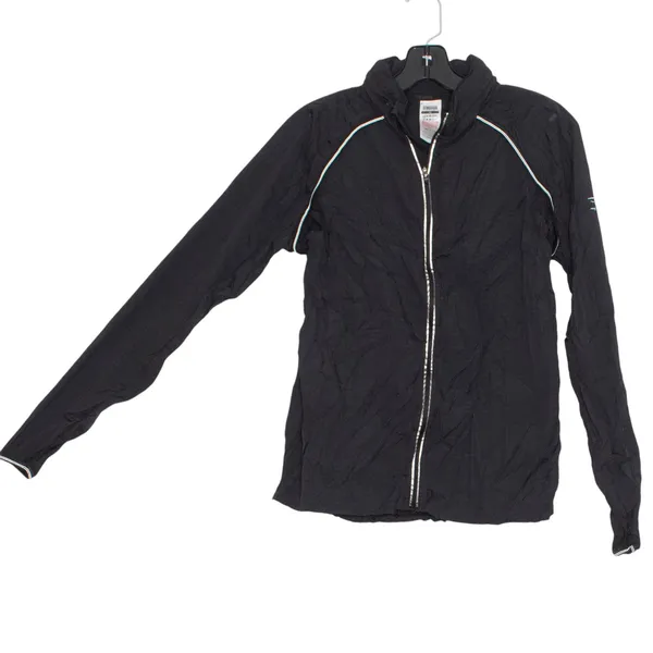 Gymshark Womens Jacket Speed Windbreaker Vented Packable Hood Black Size XS FK - Image 7