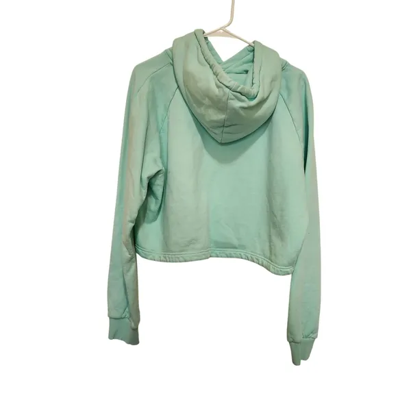 Women's Best Mint Green Athleisure Pullover Cropped Hoodie Sweatshirt Large - Image 2