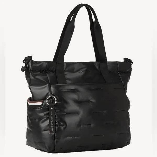 Hedgren Black Quilted Puffy Weekender Tote with Detachable Strap - Image 8