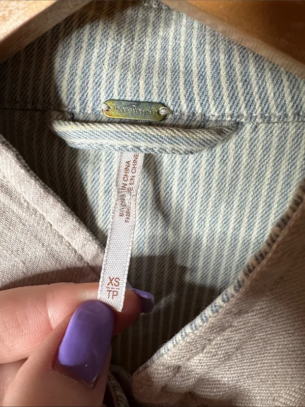 Free People Linen Blend Beige Utility Jacket Size XS - Image 4