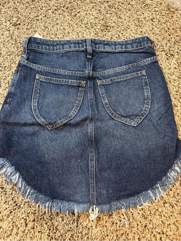 We The Free Free People Bailey Denim Mini Skirt - Dark Wash - Image 3
