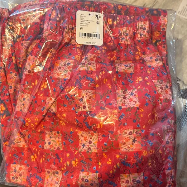 NWT Free People Movement Game Day Printed Pants- Meadow Red Combo - Image 6