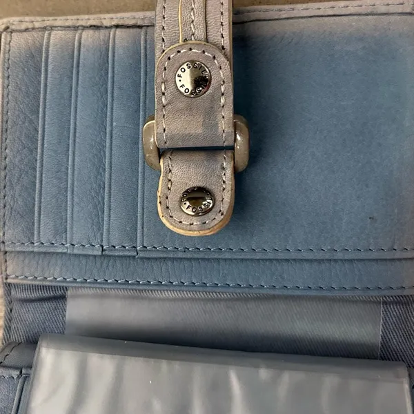 FOSSIL Elegant Blue and Gray Wallet- A Beauty - Image 8