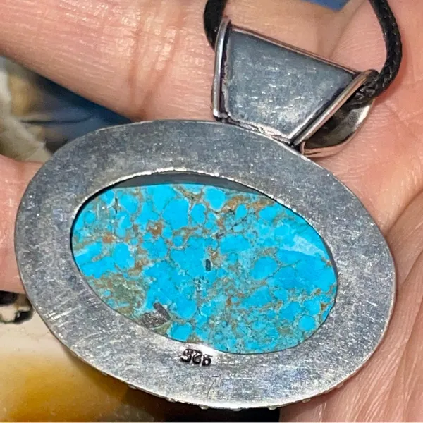 Blue Hubei Turquoise Pendant 1 1/2” - Image 14