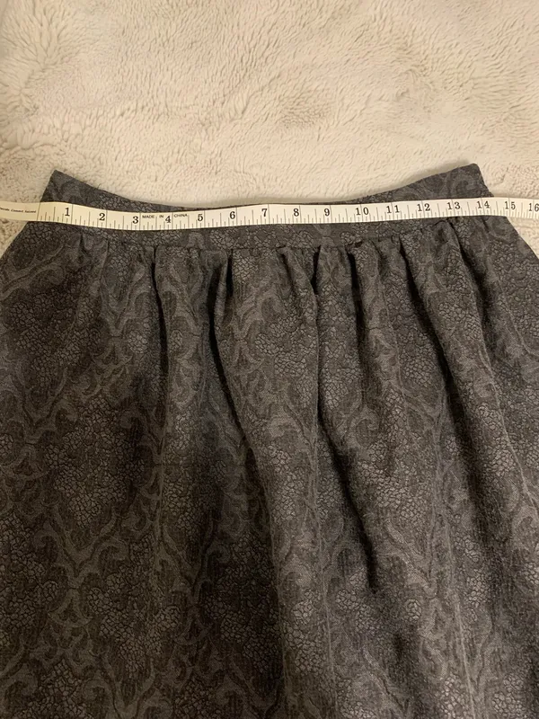 Zara Woman Gray Floral Damask Circle Mini Skirt Sz M - Image 5