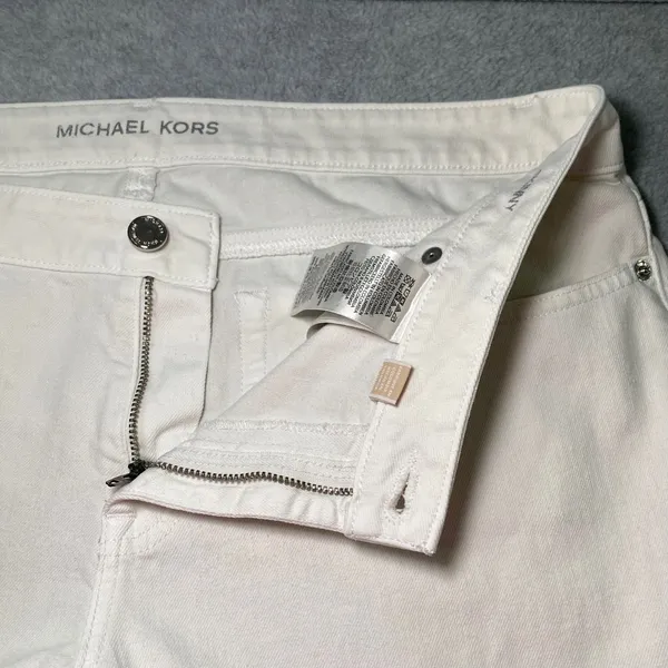 Michael Kors Skinny Jeans Women Size 10 White Stretch Denim Mid Rise Casual‎ EUC - Image 4