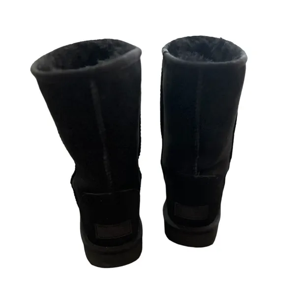 UGG Classic Short II Black Suede Shearling Winter Boots Size 7 - Image 6