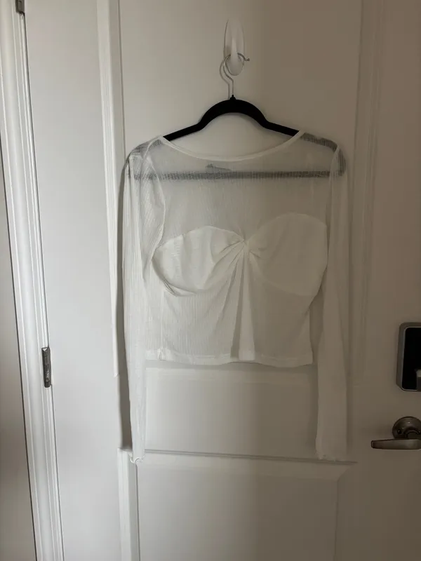 Princess Polly Top Long Sleeve White - Image 2
