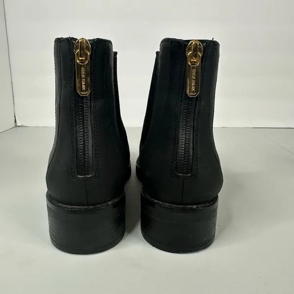 Cole Haan Womens size 6 B Reid Waterproof Leather Bootie Ankle Boot Black w22340 - Image 4