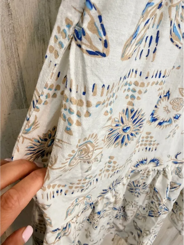 Sonoma Goods For Life Floral Cotton Blend Tiered Tassel Mini Dress M NWT - Image 7