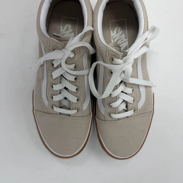 Vans Old Skool Stacked Canvas Platform Sneaker Oatmeal Beige Women Size 7 - Image 12